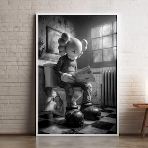 KAWS Toilet Poster: Funny Bathroom Wall Art (Digital Download)