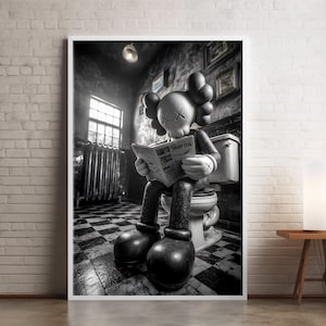 KAWS Bathroom Art Print: Hypebeast Toilet Poster (Digital Download)
