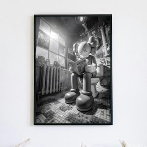 KAWS Toilet Poster: Hypebeast Bathroom Art (Digital Download