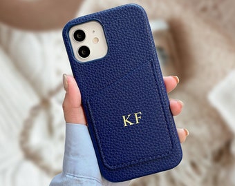 Personalized Pebble IPhone Case 15 colors Available, Custom Embossed Phone Case with Monogram Initial Letters, Birthday/Christma Gifts