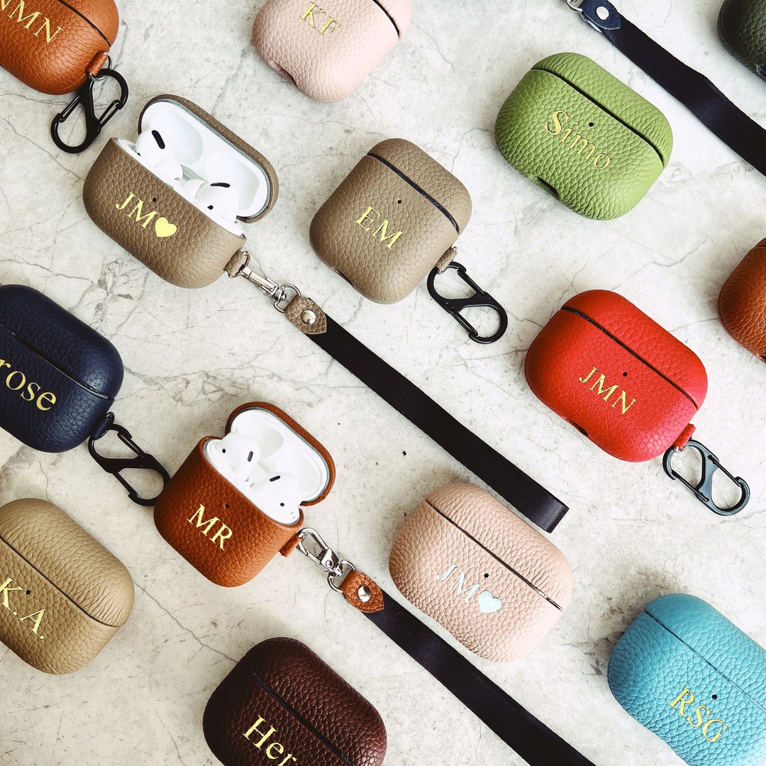 Personalized Airpods Pro Airpods 1/2/3 Pebble Leather Case With ...