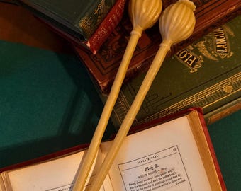 Ritual Poppy Tapers | Table Candles | Set of Two Handcrafted Candles | Beeswax soywax tapers
