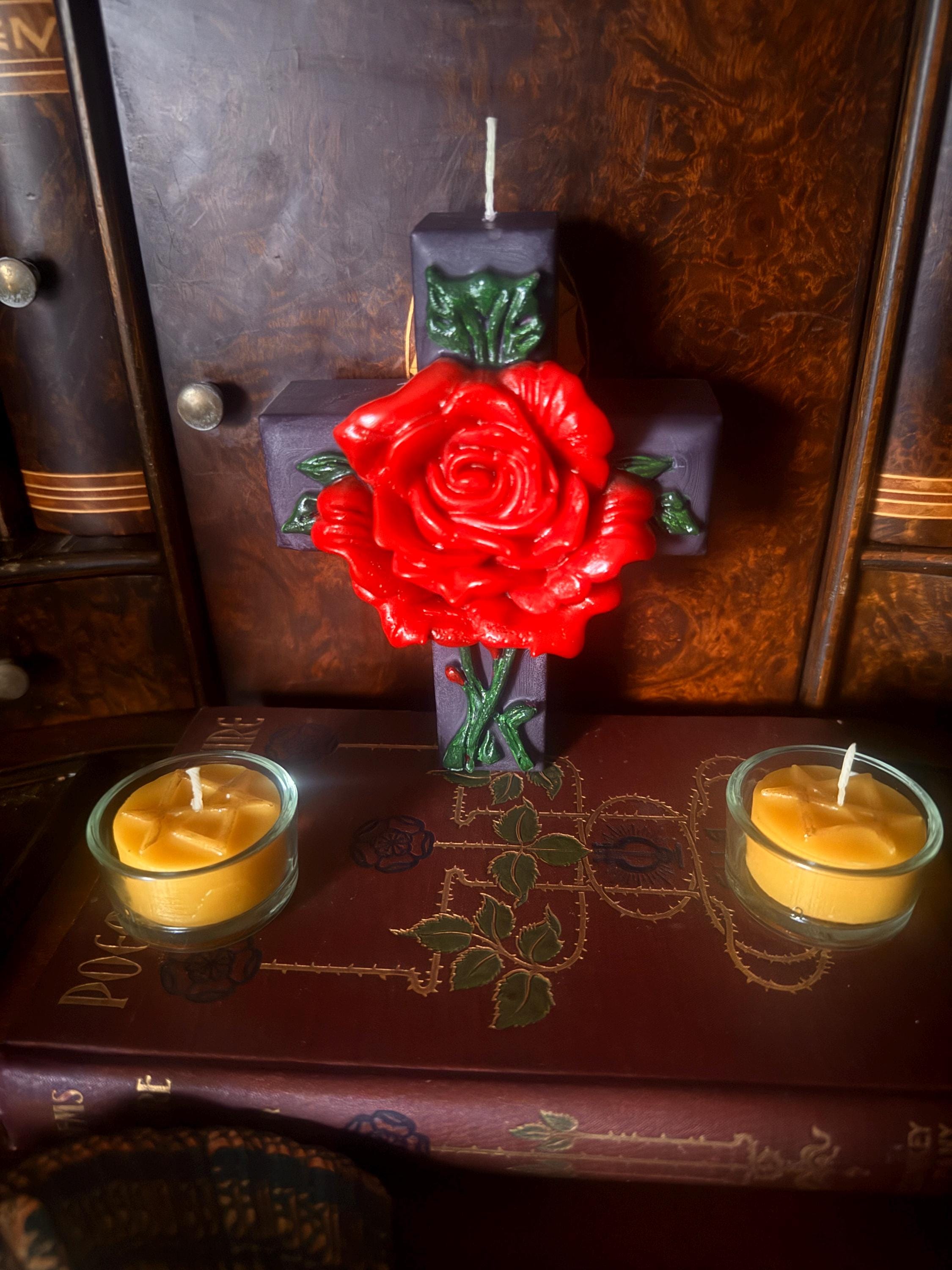 Rose Cross Candle | Rose Cross Ritual Set | Rosy Cross Ritual | Rosey ...