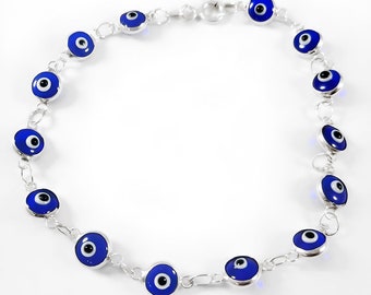 Pulsera de mal de ojo / Delicado encanto nazar / Joyería apilable / Amuleto de protección hecho a mano / Mal de ojo griego / Mal de ojo de vidrio / Minimalista