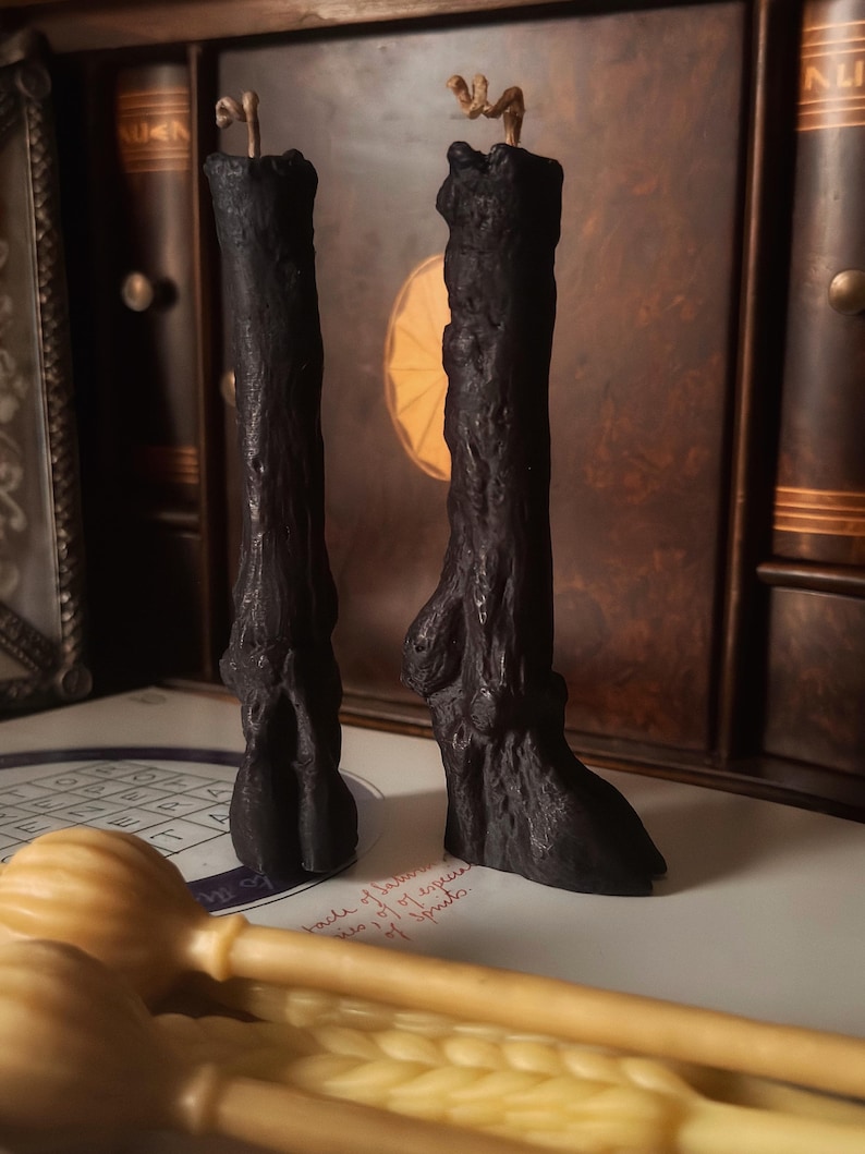 Cloven Goat Hoof Candle Sculpted candle, Wild Hunt, Krampus, Pan, The horned god, Baphoment Black Philip Protection magick image 1