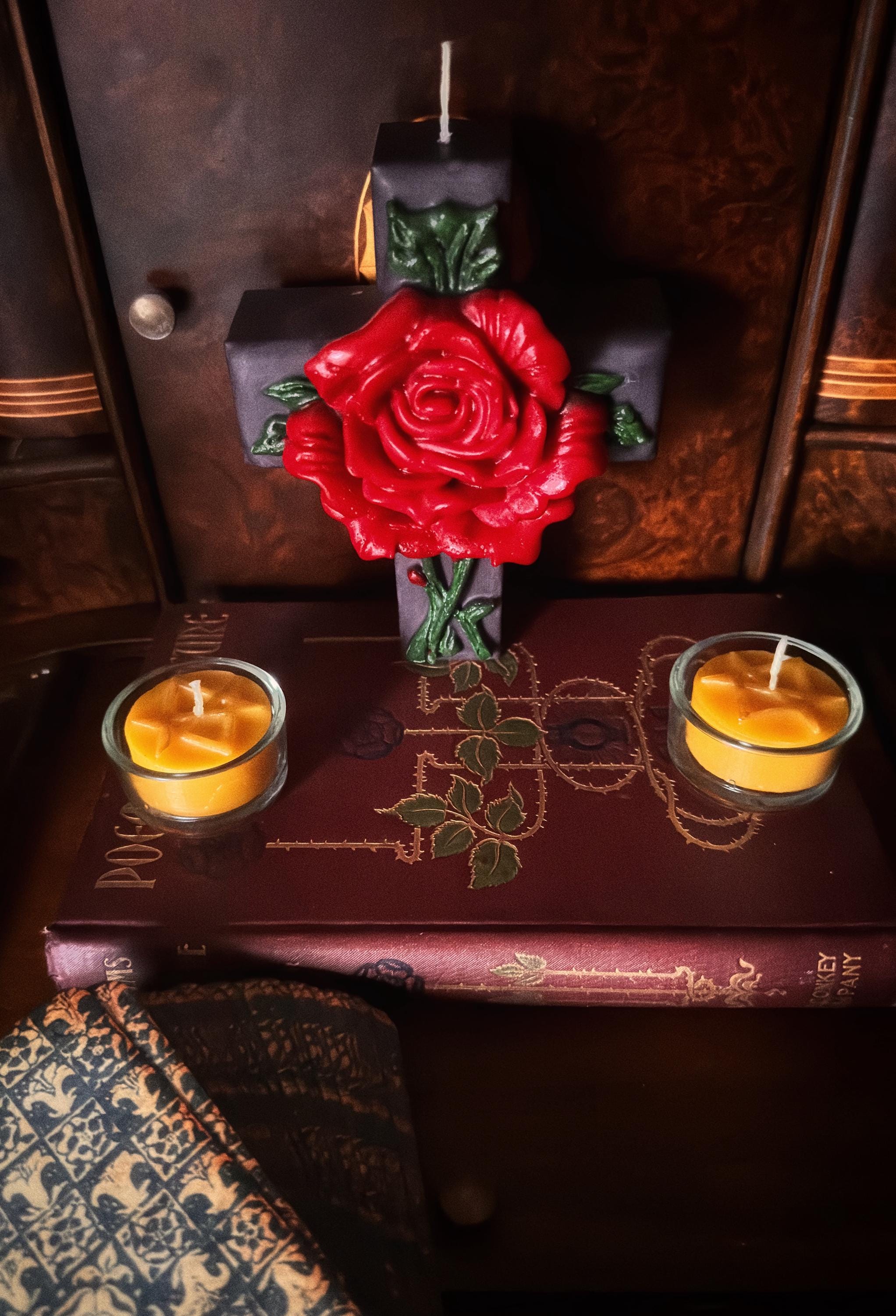 Rose Cross Candle | Rose Cross Ritual Set | Rosy Cross Ritual | Rosey ...