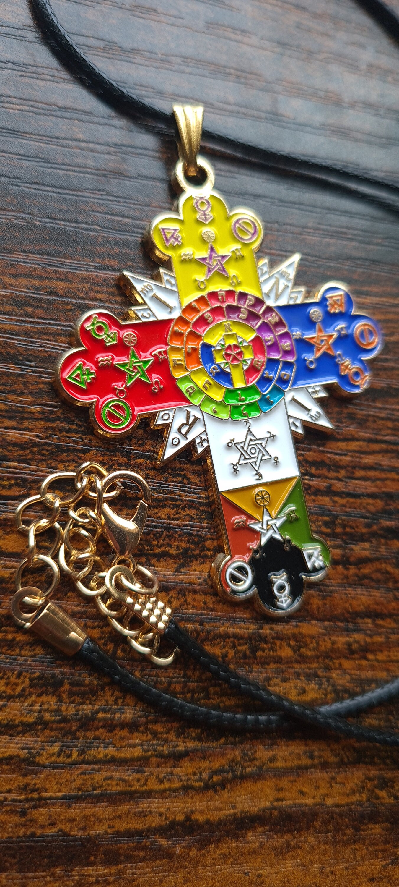 Of Alchemy Order of the Golden Dawn Rose Cross PENDANT Rose Croix