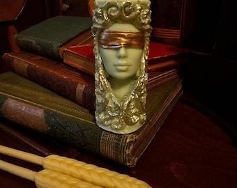 Harvesting Abundance | Wheat Sheaf Taper Candles & Pillar Candle Set for Prosperous blessings | Fortuna | Tyche | Lady luck