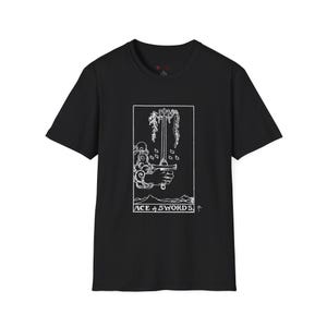 Ace of Swords Tarot T-Shirt: Rider Waite Design, Occult Mystic Top
