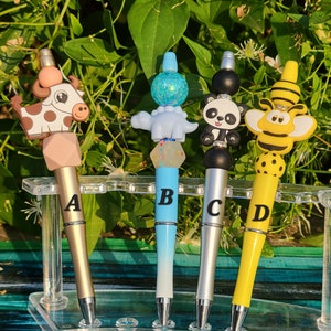 Pens / Cow, Bee, Dino, Panda Pens / Beaded Pens / Ballpoint Pens / Refillable Pens