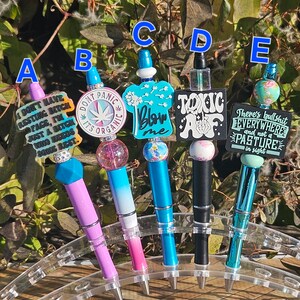 Pens / Humorous pens / adult themed / Beaded Pens / Ballpoint Pens / Refillable Pens