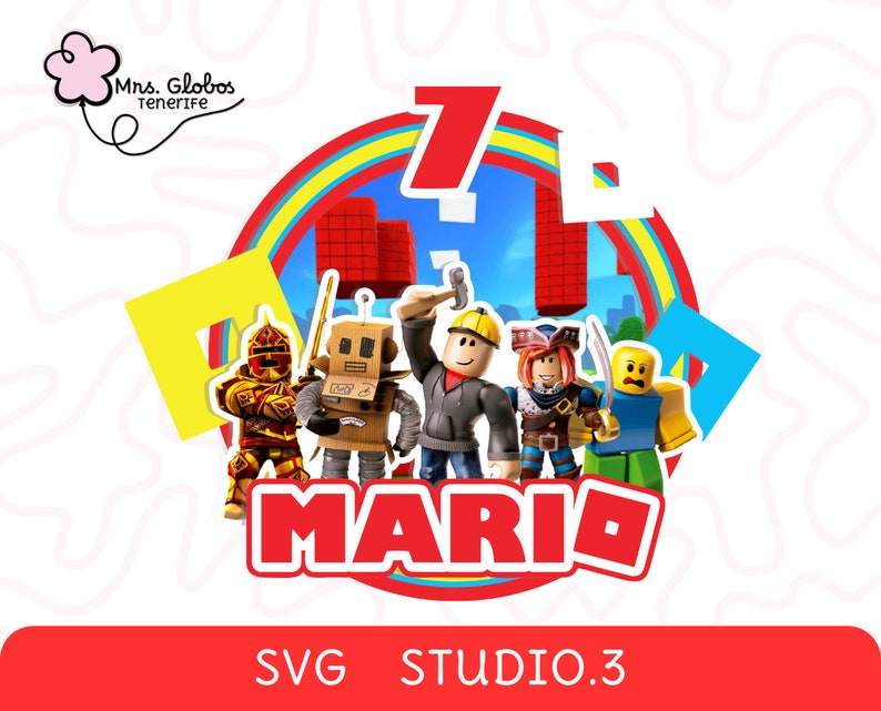 Roblox Layered Cake Topper SVG, STUDIO.3, Roblox Party, Cake Topper for ...