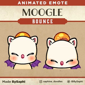 Final Fantasy Moogle Bounce Animated Emote | Twitch, Discord, etc.