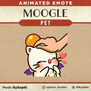 Final Fantasy Moogle Pet Animated Emote | Twitch, Discord, etc.