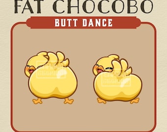 Final Fantasy Fat Chocobo Butt Dance Animated Emote | Twitch, Discord, etc.