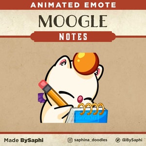 Final Fantasy Moogle Notes Animated Emote | Twitch, Discord, etc.