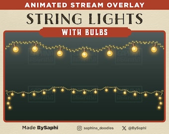 Superposición animada de transmisión de Twitch con luces de cadena de bombillas