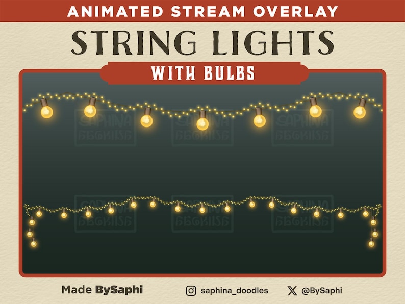 Bulb String Lights Animated Twitch Stream Overlay - Etsy
