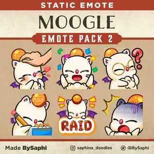 Final Fantasy Moogle-emotepakket 2 | Twitch, Discord, enz.