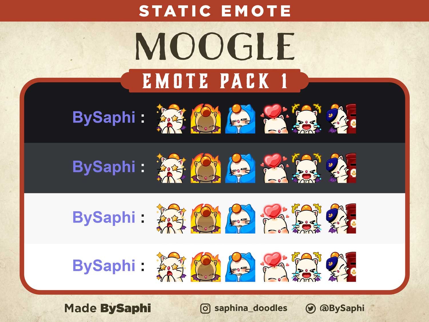 FFXIV Moogle Emote Pack 1 | Twitch, Discord, Etc. - Etsy