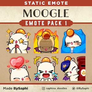 FFXIV Moogle Emote Pack 1 | Twitch, Discord, etc.