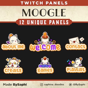 Final Fantasy Moogle Twitch Panels Pack 1 | 12 Unique Panels