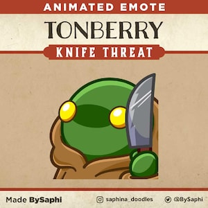 Gesto animado de amenaza de cuchillo Tonberry de Final Fantasy / Discord, Twitch, etc.