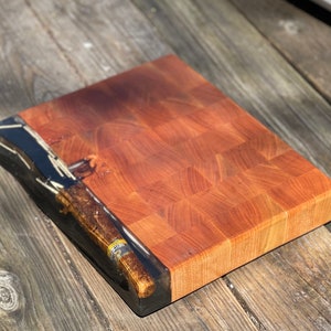 Unique Cutting Board with Epoxy End