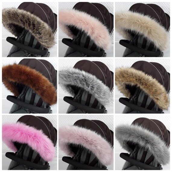 Pram Hood Fur Trim. Luxury Fur Trim for 