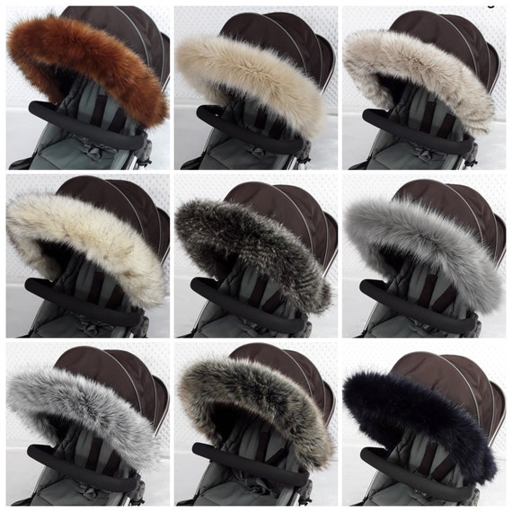 Universal Faux Fur HOOD TRIM for PUSHCHAIRS CARRY COTS and PRAMS 