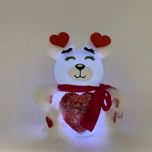 Adorable Valentines Bear: White with Red Heart
