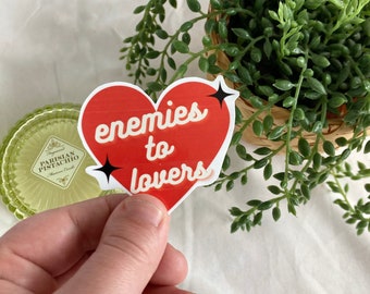 Stickers Enemies to lovers - sticker coeur - parfait pour tenir un journal et le Kindle