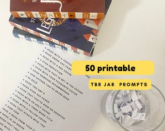 50 Printable TBR prompts - TBR Jar - printable bookish gift - for Readers