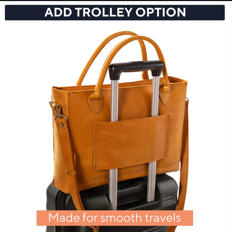 Travel tote bag for women, Leather travel bag gift for women, Personalized birthday gift, Everyday handbag for women, Leather tote bag image 7