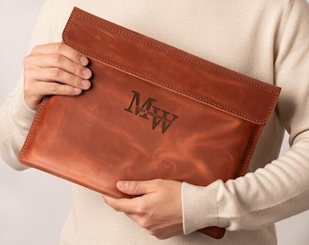 Leather macbook sleeve, personalized bag for laptop, leather laptop bag, handmade bag for laptop, mens laptop bag