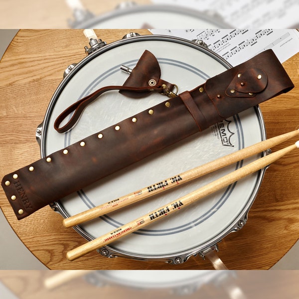 Drummer leather bag , Custom drumstick bag, Percussion accessory, Drumstick pouch, Drumstick case set, Leather drum case