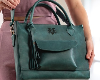 Womens crossbody tote bag, Womens leather shoulder bag, Women's leather crossbody tote, womens handmade tote bag, leather laptop bag