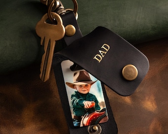 New Dad Gift, Personalized Photo Keychain, Unique Gift for Dad, Keychain for Men, Birthday Gift for Dad