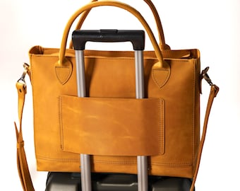 Travel tote bag for women, Leather travel bag gift for women, Personalized birthday gift, Everyday handbag for women, Leather tote bag