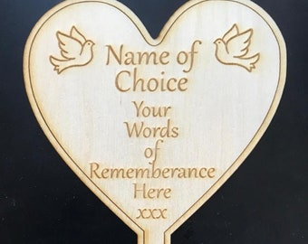 Corazón conmemorativo personalizado