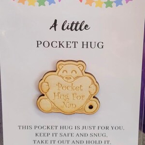 4 x abrazos de bolsillo con respaldo de tarjeta personalizada