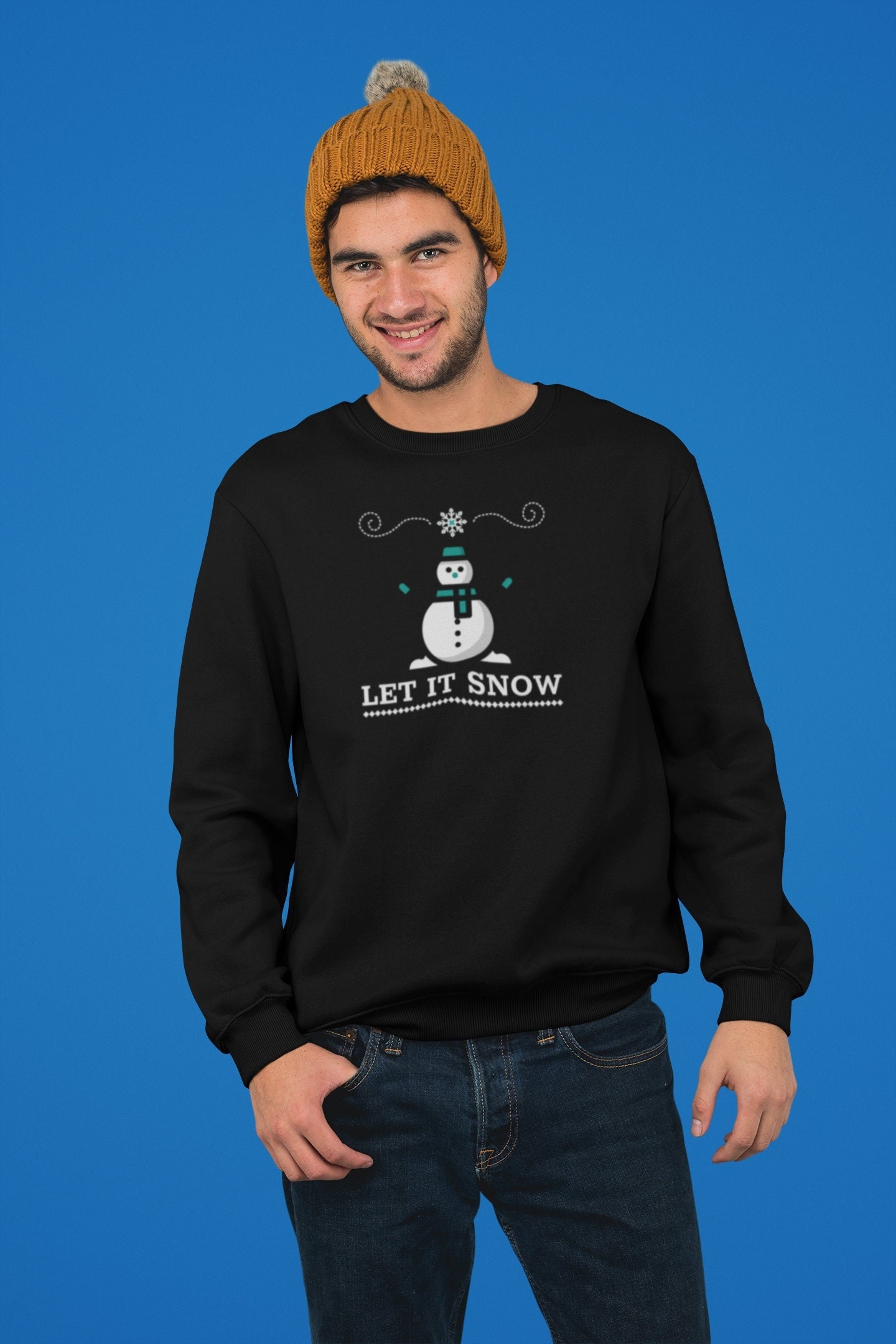 Herren Weihnachten Sweatshirt LET IT SNOW Pullover mit Etsy