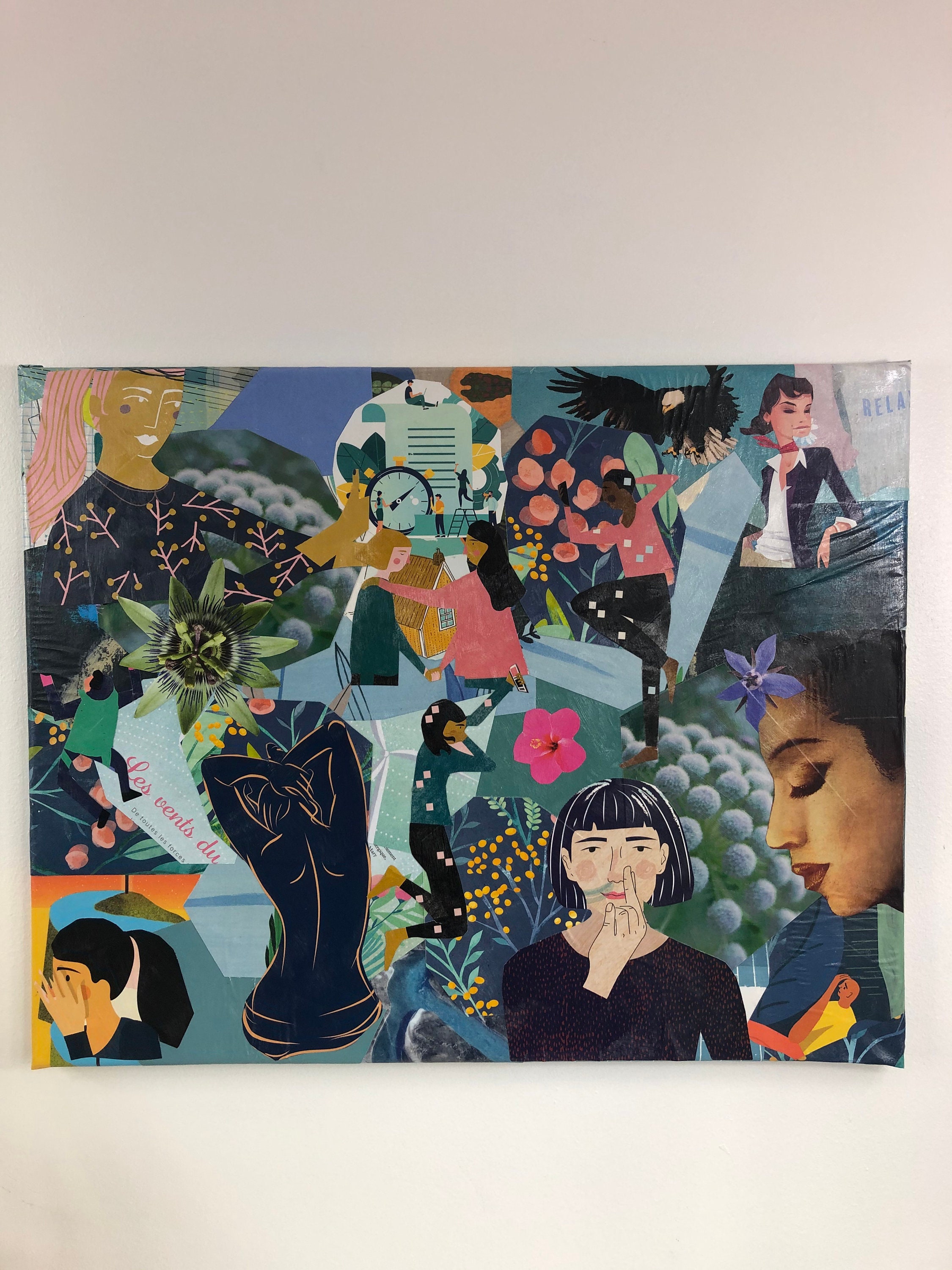 Tableaux Collage Toile Tendue 2999