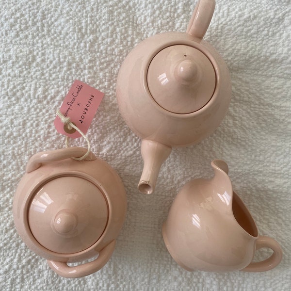 Service à thé/café en céramique rose
