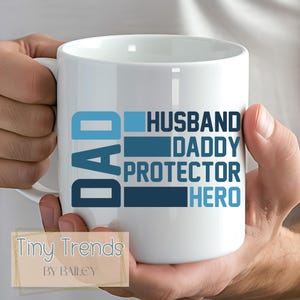 Personalised Husband and Daddy Mug, Unique Father's Day Gift, Custom Coffee Mug for Him, Perfect Birthday Gift for Dads, Dad Coffee Cup