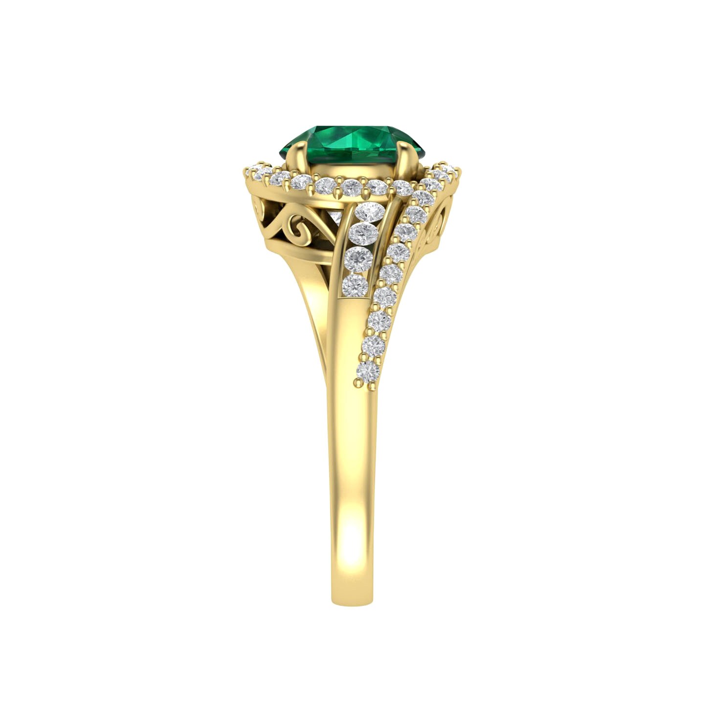 Lab Emerald Bridal Wedding Ring Emerald CZ Highway Eternity Ring ...