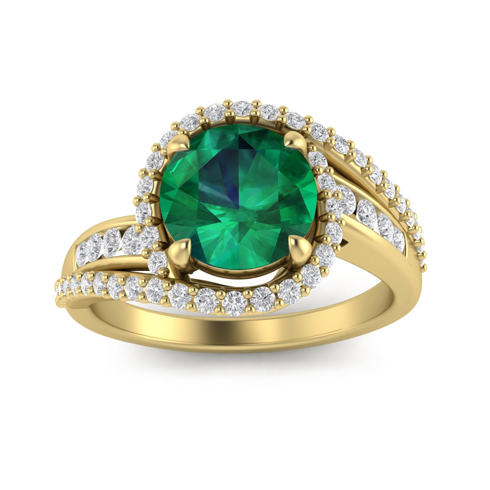 Lab Emerald Bridal Wedding Ring Emerald CZ Highway Eternity Ring ...