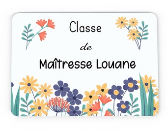 Plaque florale personnalisée pour maîtresse, Idée cadeau idéale pour la fin d'année scolaire