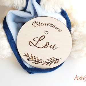 Annonce naissance bébé en bois floral accouchement prénom personnalisée maternité surprise