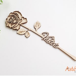 Personalized wooden rose Mother's Day, thank you, grandma, mistress, nanny, atsem, Valentine's Day, wedding